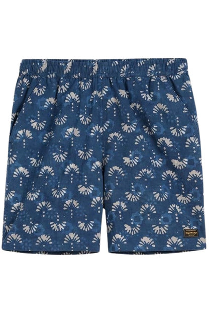 Shorts - Bidatsu Woodblock Indigo Dye - Blau